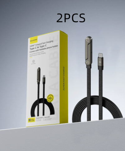 🔥 2-in-1 Fast Charging Cable + Phone Stand